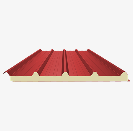 Torres Red Panel Rib 5 Ribs PUR - PIR Roof Panel | POLMEK Group