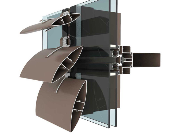 Système de Façade de Pare-Soleil et Persienne en Aluminium Architectural Polmek